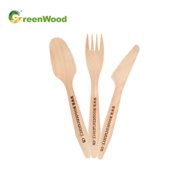 185mm Wooden Cutlery Set | Eco-Friendly Disposable Wooden Cutlery Kit Wholesale Wooden Tableware