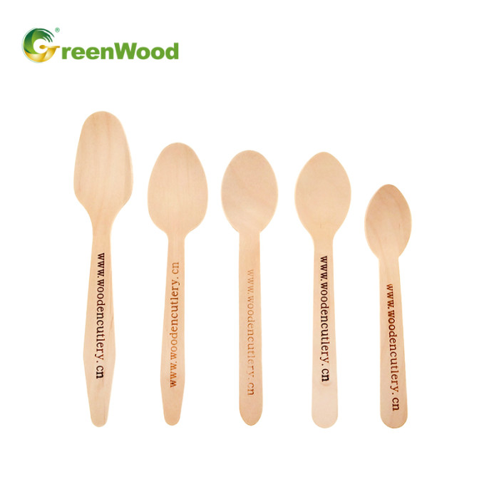 Eco-Friendly Biodegradable Disposable Wooden Spoon Customized Birch Spoon Private Label
