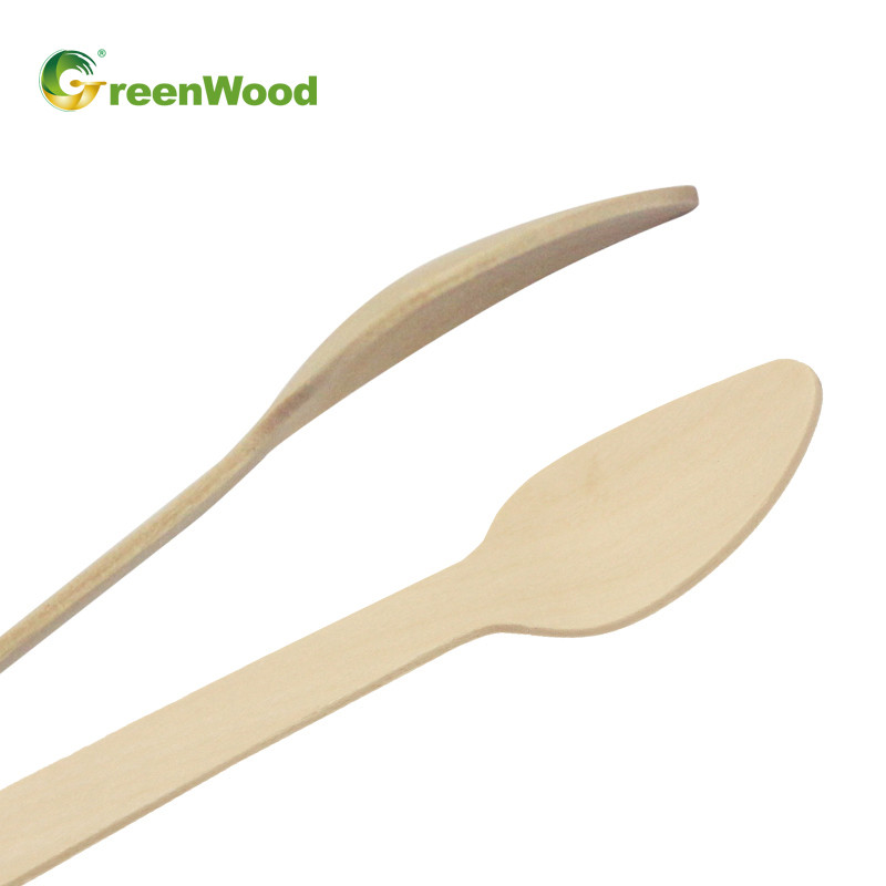 Ice Cream Spoon,110mm Wooden Ice Cream Spoon,Small Disposable Wooden Spoon,Environmentally Friendly Biodegradable Spoon