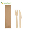 Wooden Tableware Set Disposable Wooden Cutlery Set For Food Catering Birch Material Cutlery Kit