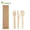Wooden Tableware Set Disposable Wooden Cutlery Set For Food Catering Birch Material Cutlery Kit