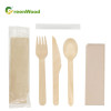 Birch Cutlery Eco-Friendly Disposable Wooden Cutlery Kit with OPP Wrapped Wooden Tableware