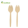 147mm Disposable Wooden Spork | Eco-friendly Compostable Spork Natural Biodegradable Wooden Spork Wholesale