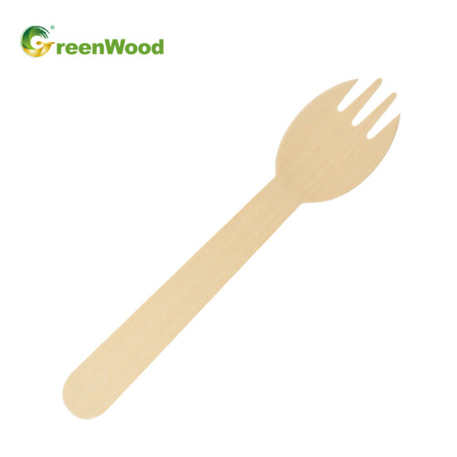 140mm Disposable Wooden Spork | Eco-friendly Compostable Wooden Spork Natural Biodegradable Wooden Spork