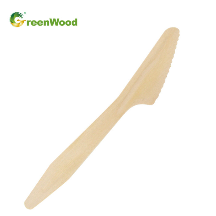 185mm Disposable Wooden Knife | Natural Biodegradable Wooden Knife | Eco-friendly Compostable Knives