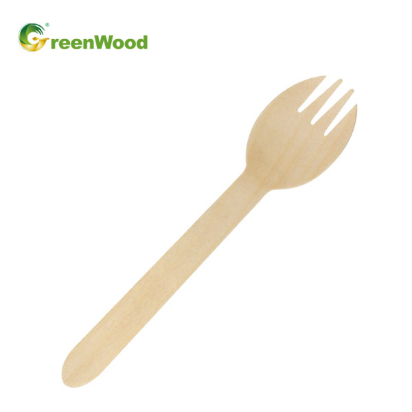 160mm Disposable Wooden Cutlery| Eco-friendly Compostable Natural Biodegradable Wooden Spork