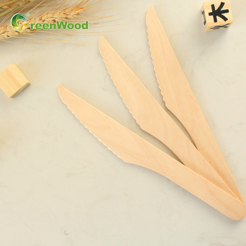 160mm Disposable Wooden Knife | Natural Biodegradable Wooden Knife | Eco-friendly Compostable Knives