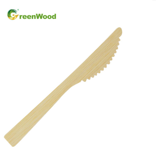 170mm - Disposable Bamboo Knife for Take-out | Bamboo Serrated Table Knife Wholesale Manufacturer