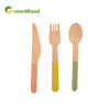 Multicolor Wooden Cutlery Eco-Friendly Disposable Wooden Cutlery with Color Knife Fork Spoon