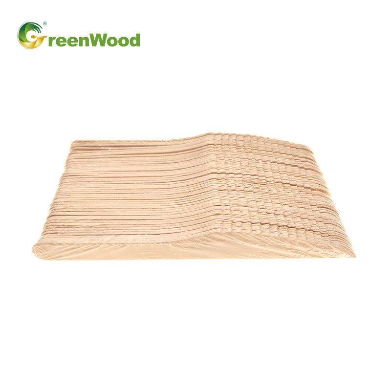 POF Skrinked Bag,Eco-Friendly Disposable Wooden Cutlery with POF Skrinked Bag Disposable Wooden Tableware
