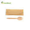 Birch Spork Material Disposable Wooden Spork for Party Used Single Wrapped Spork Paper Bag Private Label