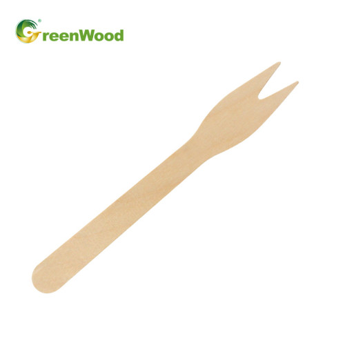 120mm - Wooden Fork Eco-Friendly Biodegradable Disposable Wooden Fruit Fork Sale by Bulk