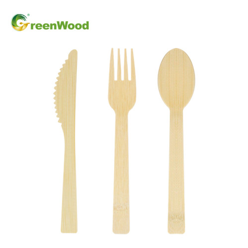 170mm Disposable Bamboo Cutlery Spoon Knife Fork Set for Take-out Bamboo Tableware Kits