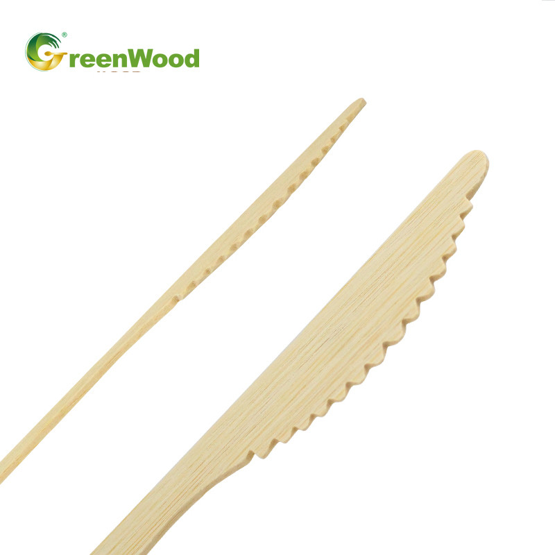 170mm - Disposable Bamboo Knife for Take-out | Bamboo Serrated Table Knife Wholesale Manufacturer